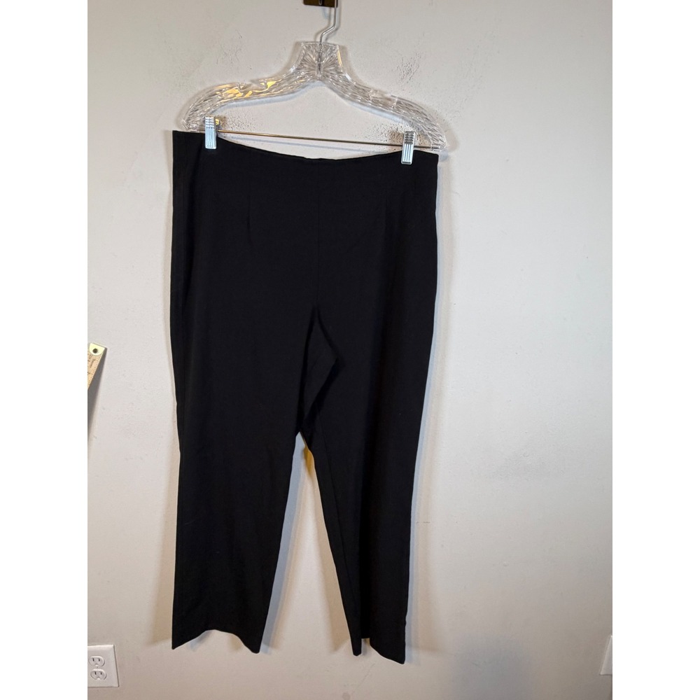 Susan Graver Womens Pants Stretch Knit Pull On Black PL